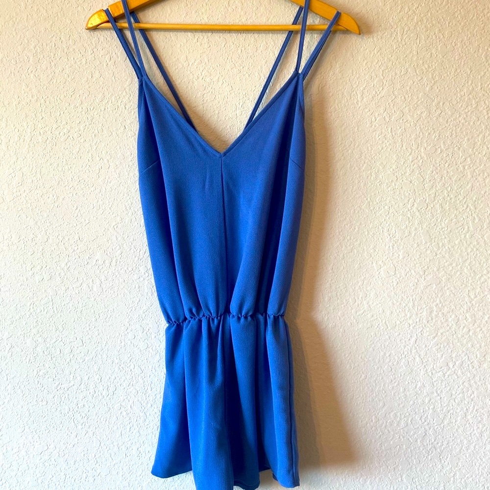 Blue/Black Lace Romper